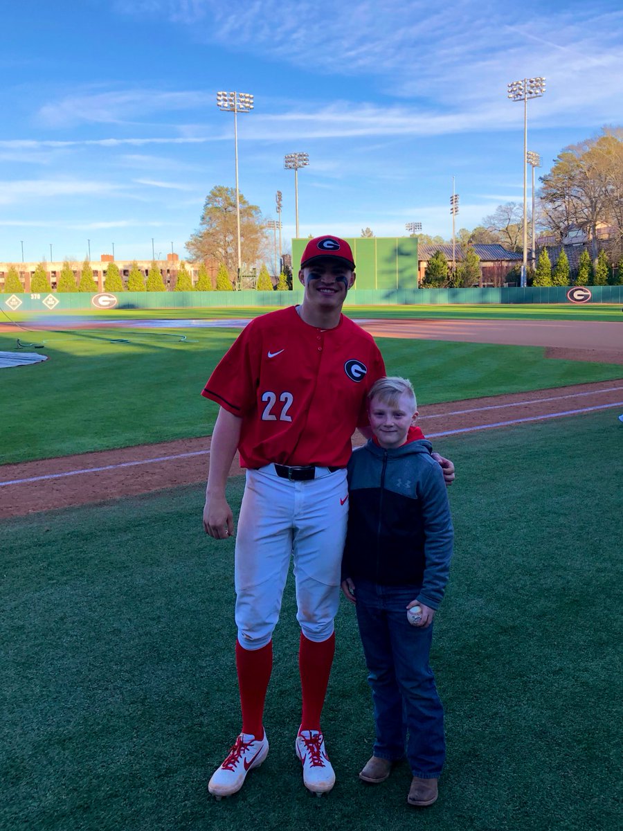 LukeStigler's tweet photo. What’s better than meeting your favorite uga baseball player @RealSlimSchunky ? Getting one of his HR balls and having him sign it. Thanks for being a great role model for my son. https://t.co/FAid3j7fTP