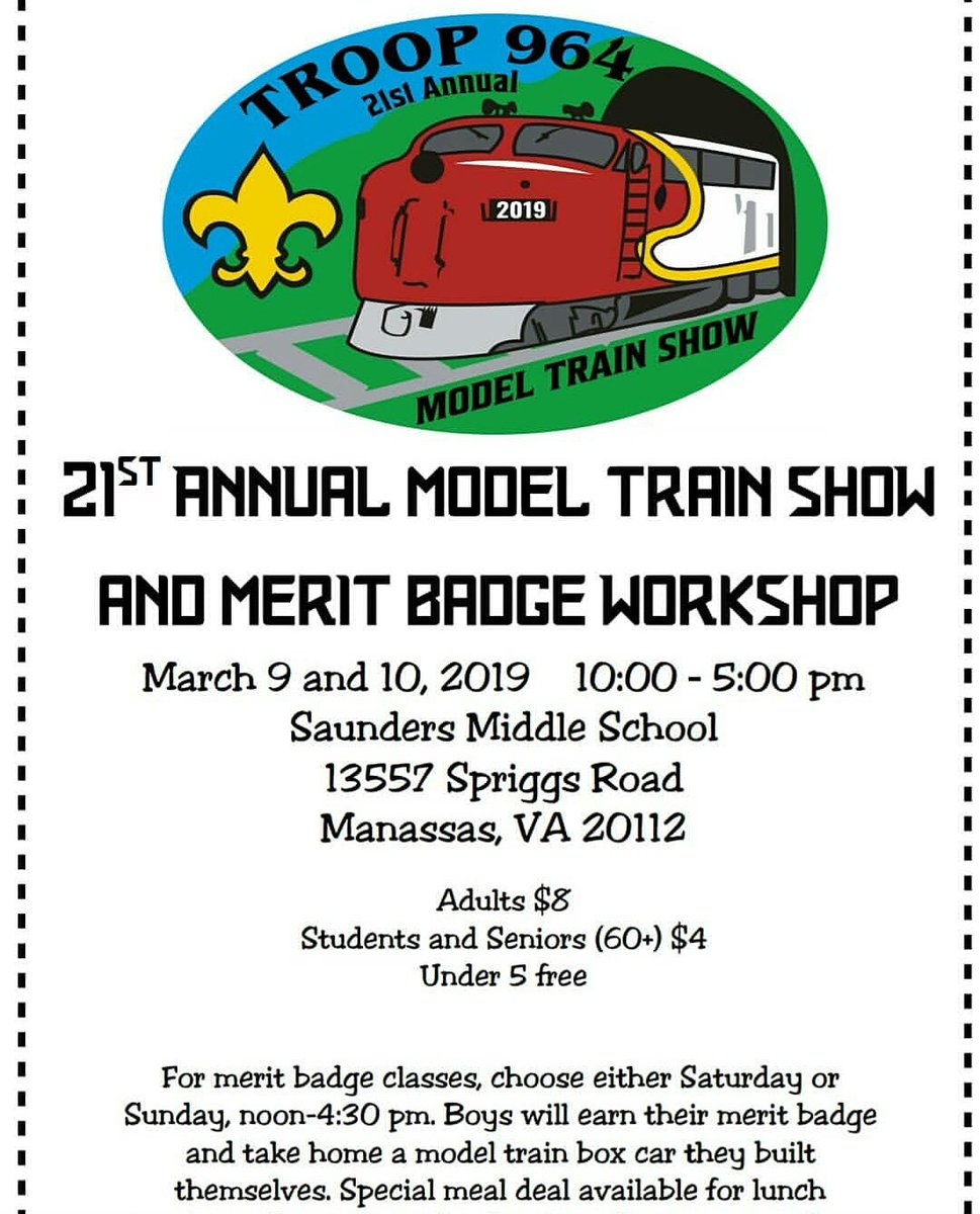 CubScoutPack964's tweet photo. Atten #NorthernVirginia! Don't miss exciting #Railroading fun while #supportscouting #FamilyFun #ModelRailroad #WashingtonDC #LegoLayout #LargestDCCHOLayout #ZGauge #NGauge #SGauge #OGauge #GGauge #OperationLifeSaver
#WolfAdventure #CollectionsandHobbies @MacKidWdbidge https://t.co/XIuaDeIyJv