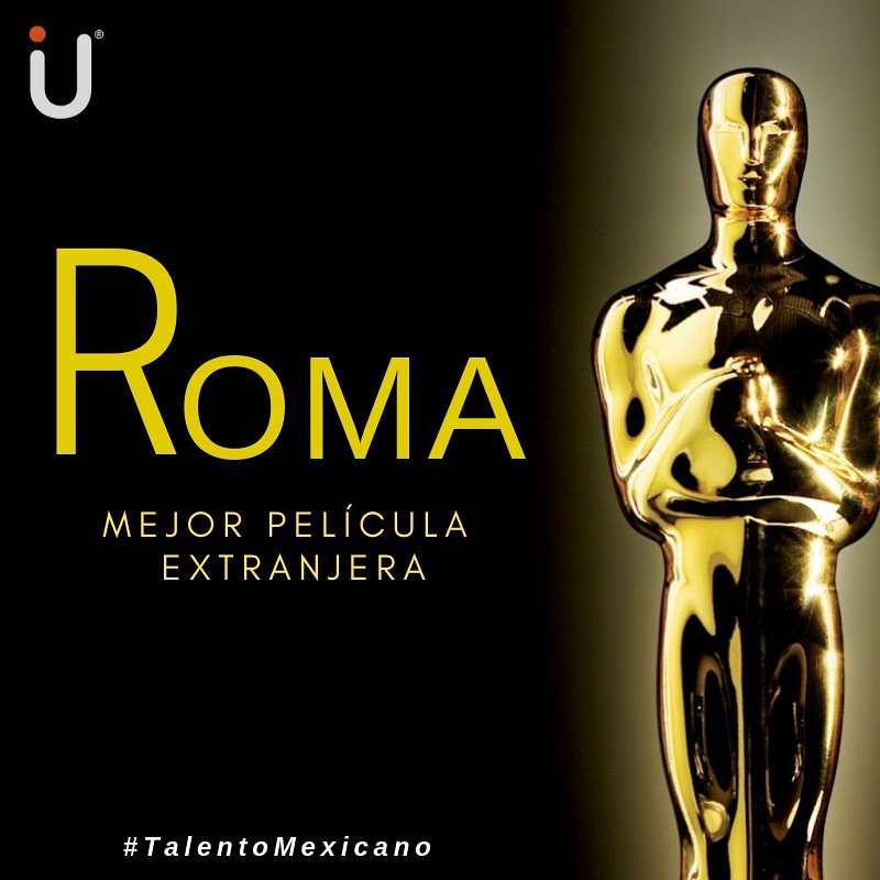 iU_Corp's tweet photo. ¡Mejor #películaextranjera!
Orgullo para todos los #mexicanos, una vez más el #talento se hace notar y pone al país en alto
#México tiene #talento, sólo hay que encontrarlo
#ImprovingPeople #ChangingTheWorld #oscars
#Oscars2019 #cuaron #ROMACuaron #VivaMéxico #rrhh #cine #México https://t.co/tQPaBbu3Pi