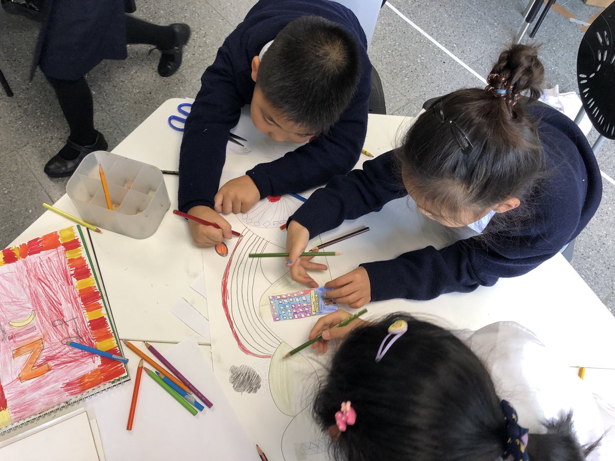 HannahShack_Art's tweet photo. Grade 2 are team planning for a cityscape painting of Hong Kong. They are making decisions together and learning how to collaborate, “we couldn’t decide on rainy or sunny weather so we are making a rainbow instead” #aisart #elementaryart #cityplanning https://t.co/OPTg2iOA5U