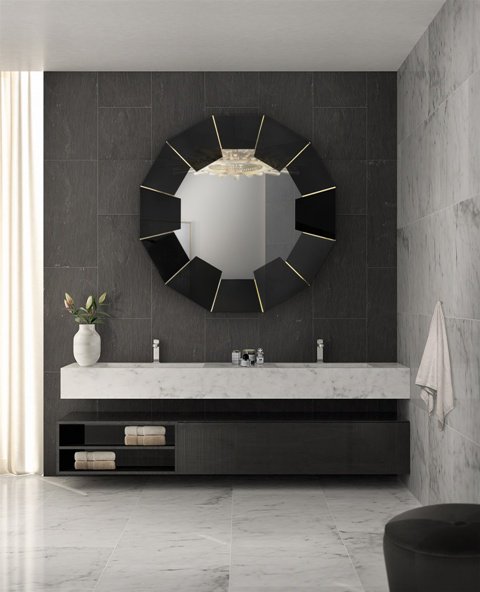HomeAndDecor_ID's tweet photo. Selain membuat kamar mandi lebih cantik, penempatan cermin di kamar mandi membuat kesan yang lebih luas. Sesuaikan warna  bingkai cermin dengan furnitur yang ada di kamar mandi agar melebur. 
Foto: Luxxu. #design #decor https://t.co/EC15RBcKkm