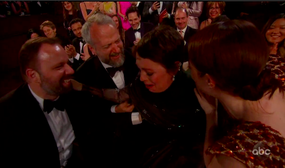 SpencerAlthouse's tweet photo. no one is more shocked about Olivia Coleman winning this Oscar than Olivia Coleman https://t.co/5nDgcMH4Rf