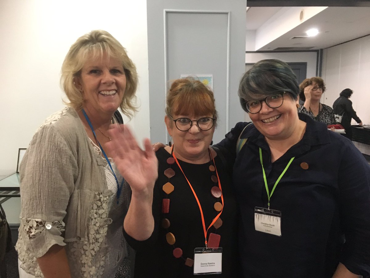 CharlotteCalder's tweet photo. @ChristinaBooth @RawlinsFrench @bjlandsberry  Lovin’ the SCBWi Conference! #ScbwiSyd #WalkerBooks #Hachette #The12thDog #Stuck https://t.co/wfKAHQEaAp