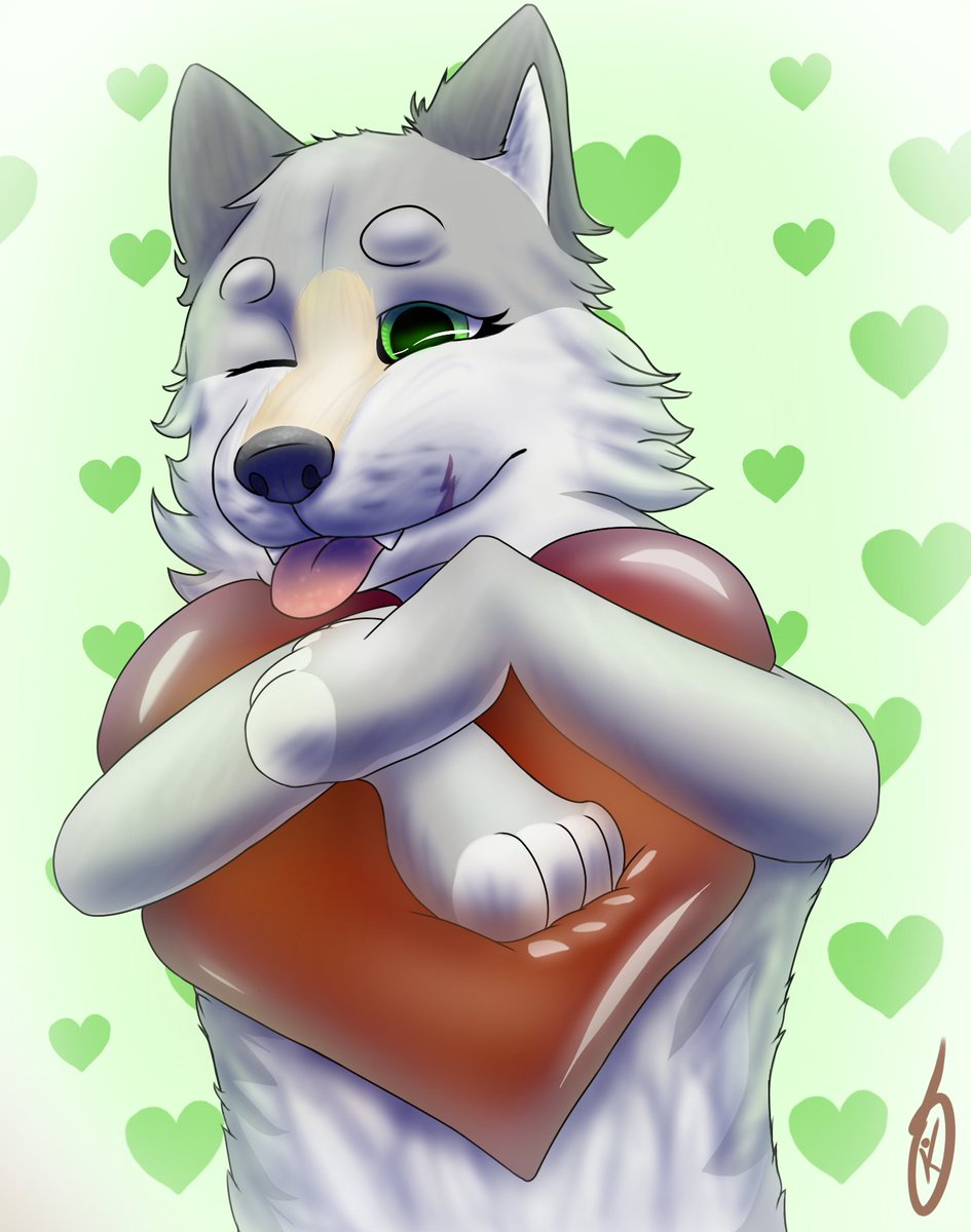 okithefox's tweet photo. Happy Valentine's Day to the best bestie ever!! 💞 Here's a big chocolate heart for ya @kaia_wolf for being so awesome! 😊 https://t.co/2KAZhz8BvQ