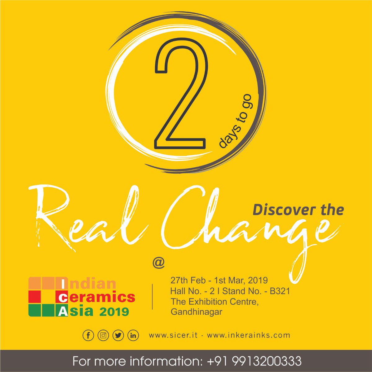 inkeraindia's tweet photo. #Inkera #Sicer #Participation #IndianCeramics2019 #Exhibition #Reminder #Real #Change #Italian #Innovation #Indian #Taste #NewProducts #NewSetup #Brand #Rising #2daystogo https://t.co/o5orKIXbRM