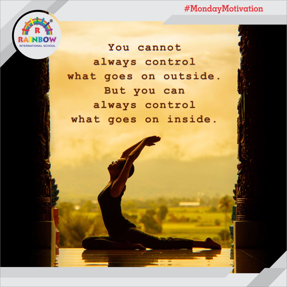 rainbowCBSE's tweet photo. Do not let the behavior of others destroy your inner peace.
#MondayMotivation #RainbowInternationalSchool https://t.co/hcC883zNtz