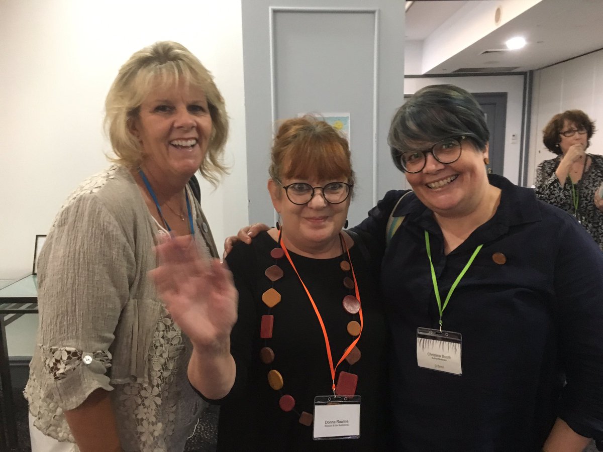 CharlotteCalder's tweet photo. Lovin’ the SCBWI Conference! @RawlinsFrench @bjlandsberry @ChristinaBooth #SCBWISyd #CharlotteCalder #Stuck #The12thDog #TheGhostAtThePoint #Hachettekids #WalkerBooks https://t.co/Ght7AoRG2q