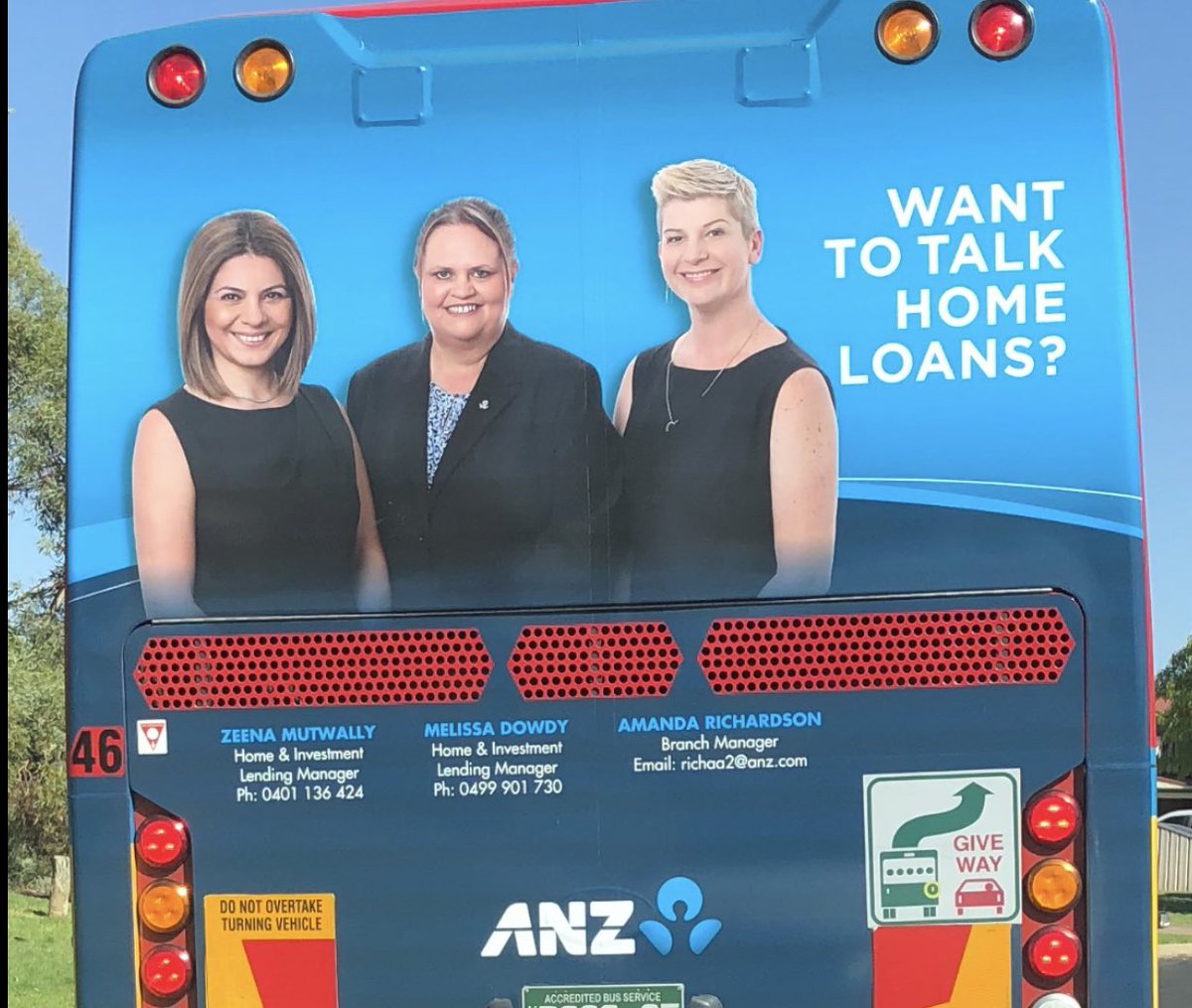 Here it is #Mildura - Our “Want to Talk Home Loans” BUS! #BusGirlsRBack #anznwv #Mildura #Awesomeness