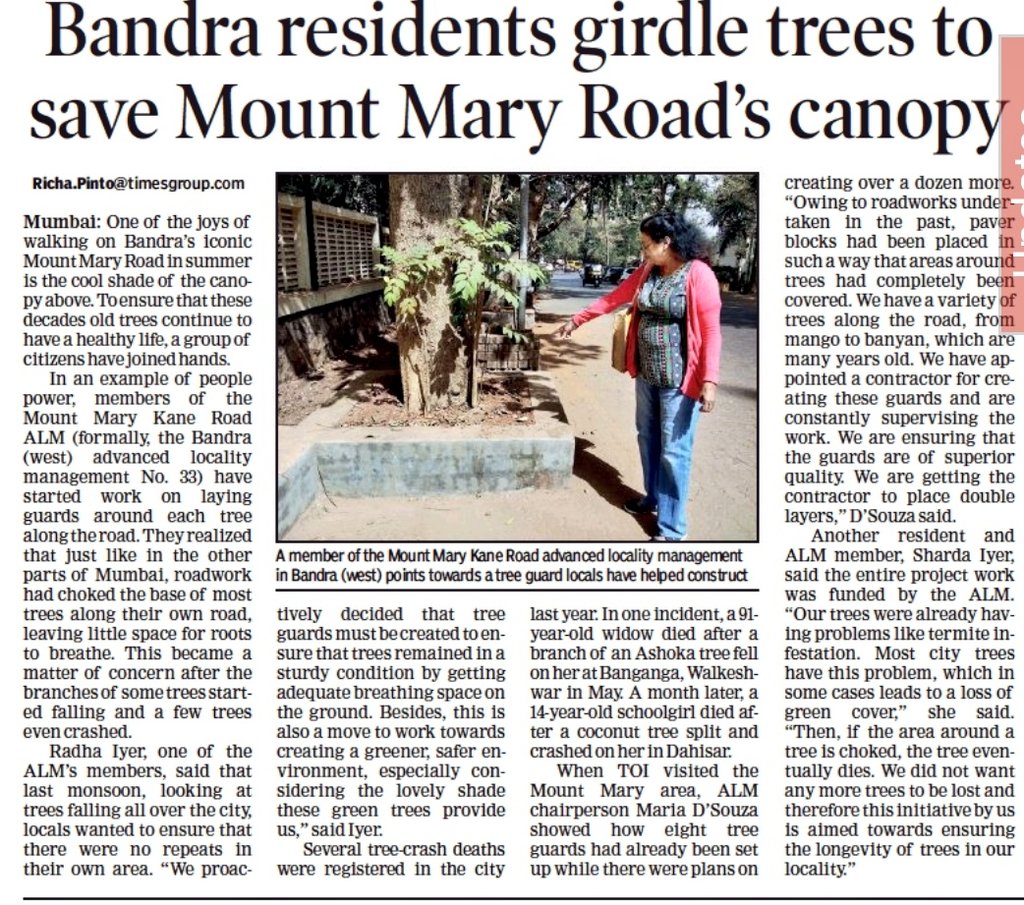 richapintoi's tweet photo. It's always great to write about such proactive citizens group. In #Bandra this #ALM on working at creating tree guards around the greens along #Mount Mary road. https://t.co/xQnrVPvMgv https://t.co/5QycUft5x3