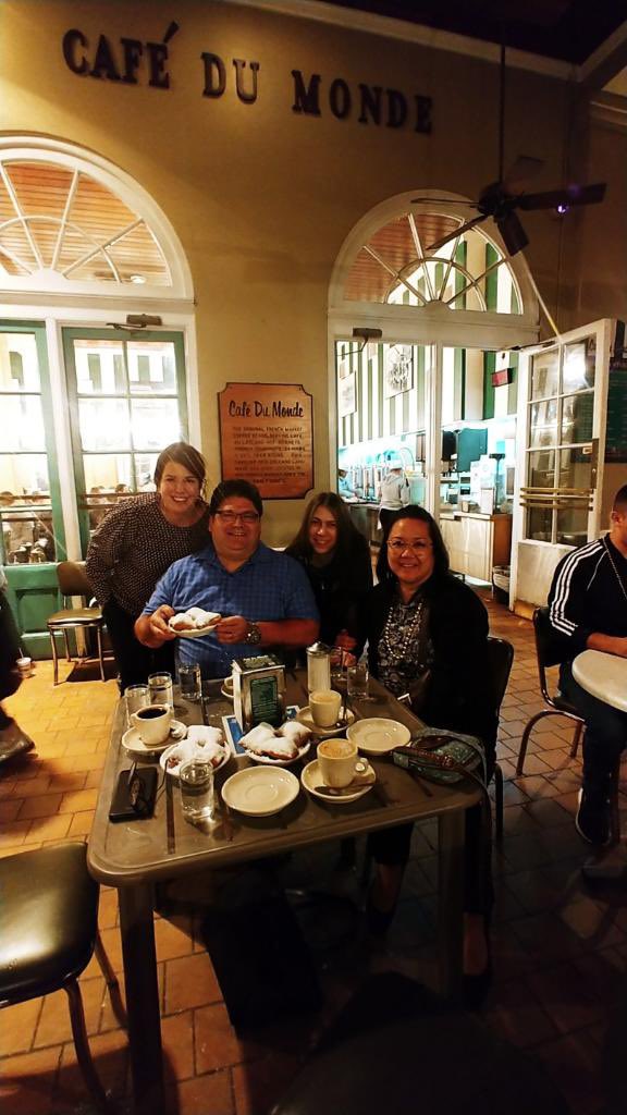 mrsmcj's tweet photo. #APTAafterdark tastes better with  beignets and cafe au lait at @CafeduMondeNOLA https://t.co/6hxHUdNg5L