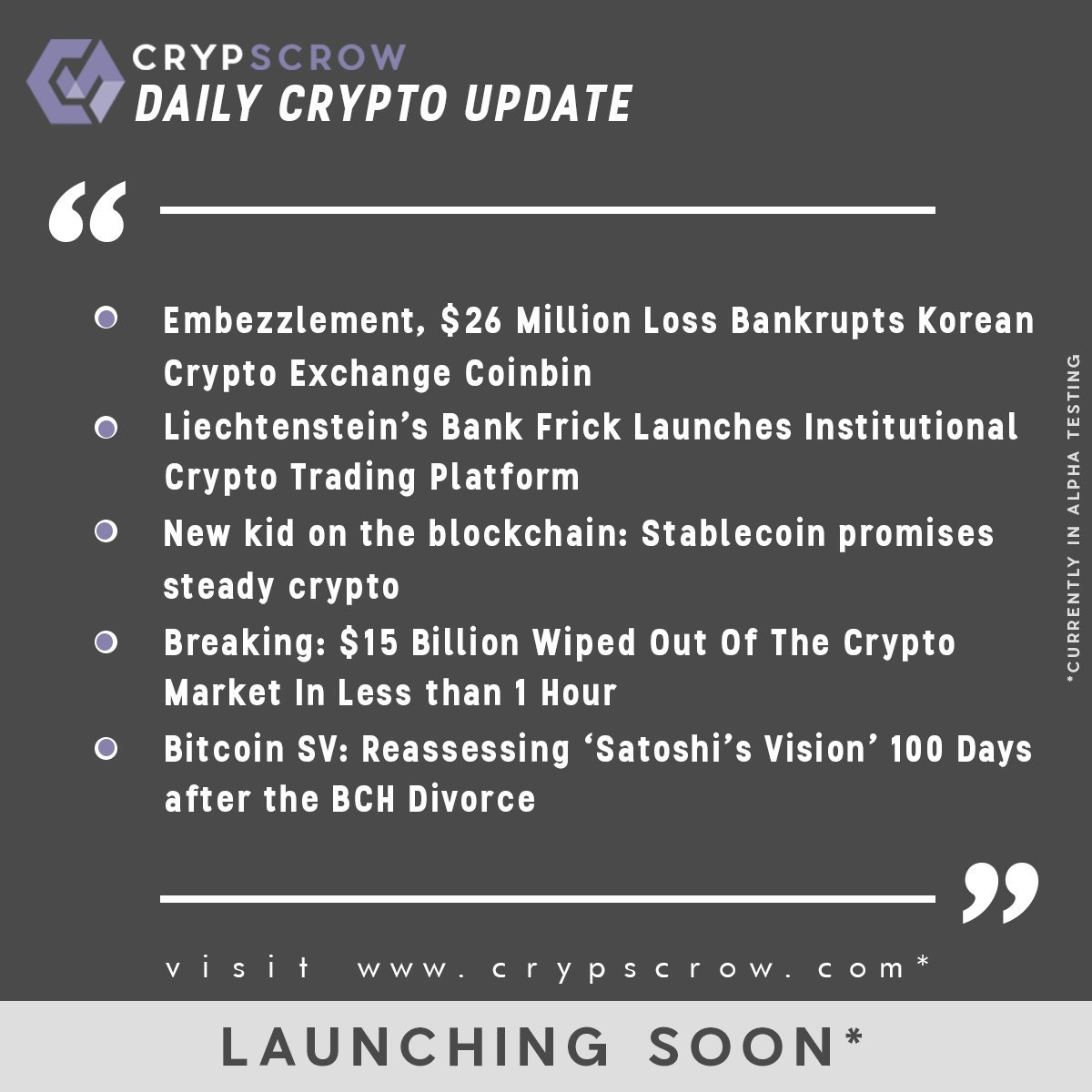 CrypScrow's tweet photo. #dailycryptoupdate #cryptonews #crypscrow #embezzlement #korean #cryptoexchange #bankrupt #coinbin #liechtenstein🇱🇮 #bank #frick #instutionalcrypto #trading #platform #blockchain #stablecoin #steadycrypto #bloodbath #wipeout #cryptomarket #bitcoinsv #reassessing #satoshi #vision https://t.co/yRH3yRSoYD