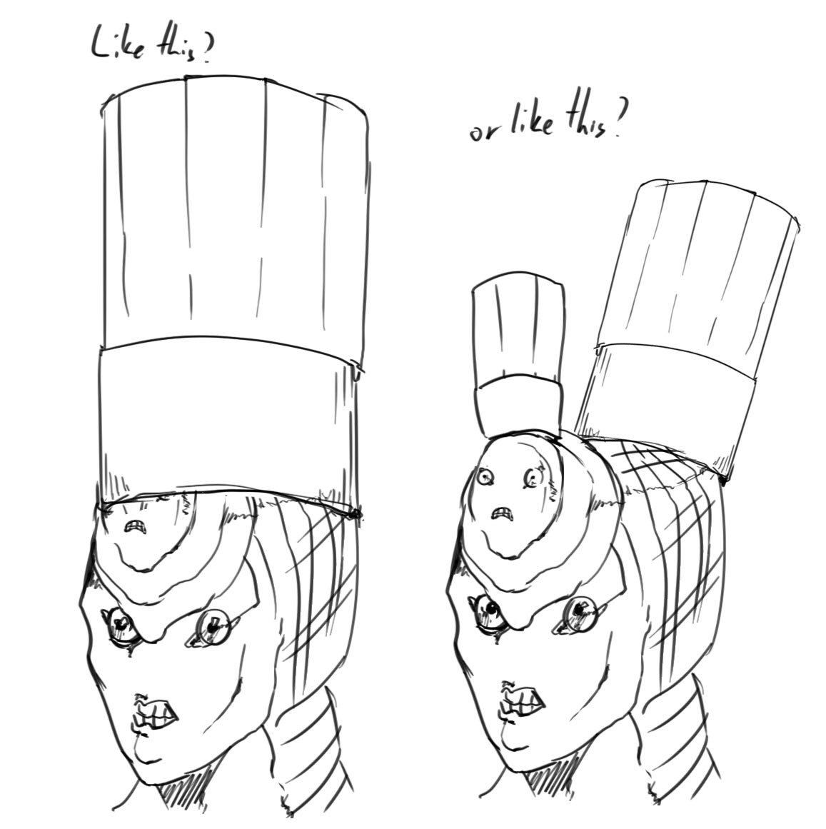 If #KingCrimson wears a chefs hat, does he wear it like this, or like this 