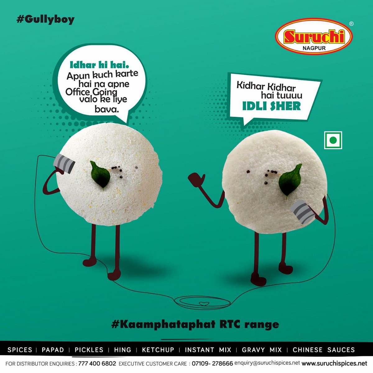 SuruchiSpicesIN's tweet photo. #Dekho apun ki IDLI LOG kuch kar reli hai office going valo ke liye bava! #Gullyboy #Kaamphataphat RTC range. Zyada jankari ke liye apni site pe aane ka: https://t.co/DeVNB0gBba https://t.co/SgvmJdom8P