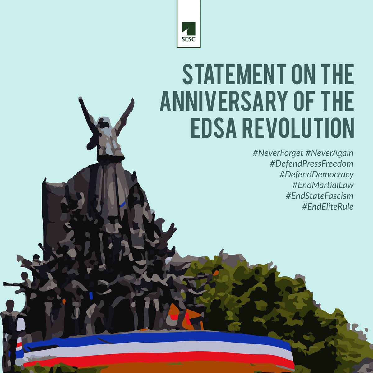 '...that power shall always reside not in the government nor in personalities, but always in the people.'

See the rest of our statement here: bit.ly/UPSESCEDSA2019

#NeverForget #NeverAgain
#DefendPressFreedom
#DefendDemocracy
#EndMartialLaw
#EndStateFascism
#EndEliteRule