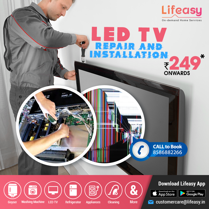 lifeasyin's tweet photo. We at Lifeasy make sure your LED TV repairs and installations are done as per your schedule. No matter what condition your LED TV is in, our experts technicians can do it all. Give us a call for any hassle-free, services starting ₹249 onwards.
LEDTVRepair #LEDServices #TVRepair https://t.co/3G7AI61kRL