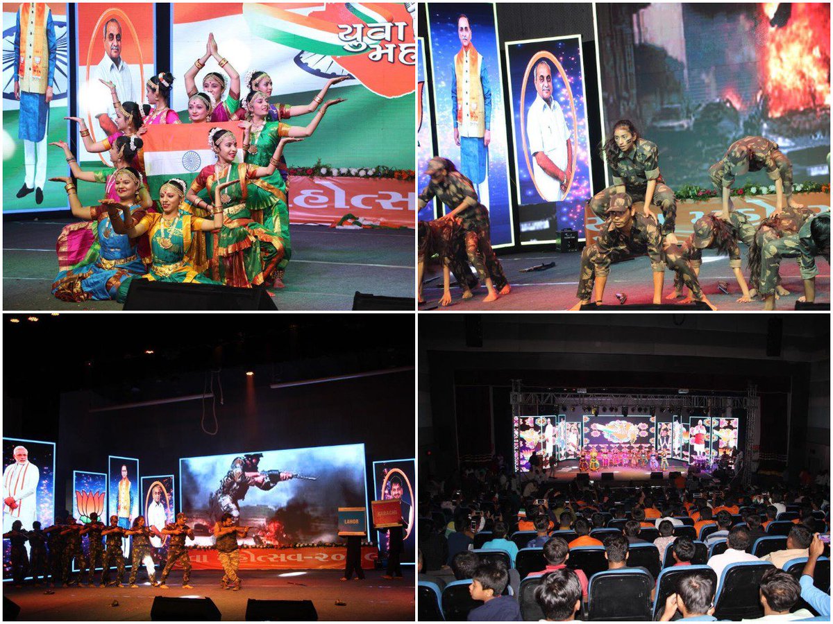 'આગવી પ્રતિભાની ઓળખ આપતી આ સાંજ ખીલી છે, 
યુવા મહોત્સવના આંગણે હુન્નર અને હરખની હેલી નીકળી છે.'

દરેક યુવાનમાં રહેલી પ્રતિભા અને કુશળતાને મંચ પ્રદાન કરવા સાથે <a href="/BJYM4Gujarat/">BJYM GUJARAT</a> ના ઉત્સાહી કાર્યકર્તાઓ દ્વારા વિશાળ ફલક પર #YuvaMahotsav2019 નું આયોજન કરાયું. +
<a href="/jitu_vaghani/">Jitu Vaghani</a> 
<a href="/DrRutvij/">Dr. Rutvij Patel</a>