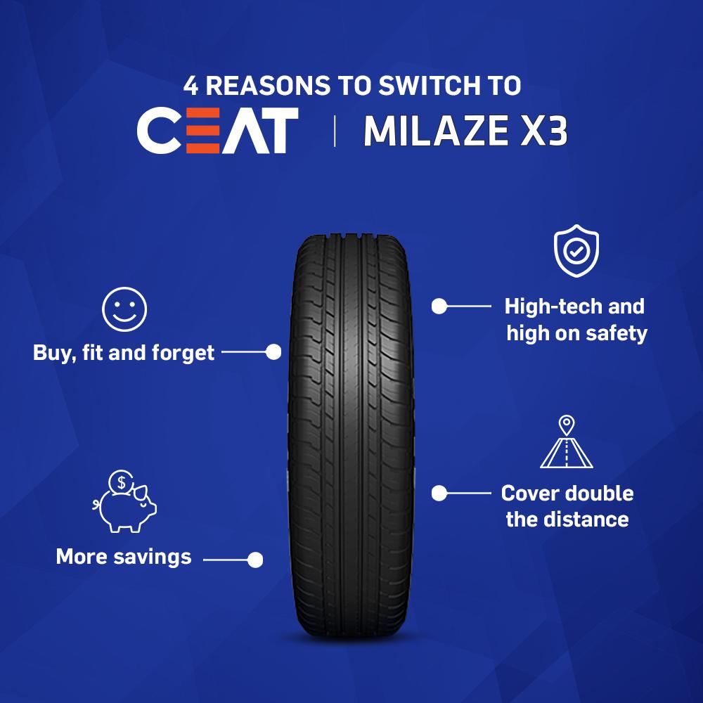 CEATtyres's tweet photo. The CEAT #Milaze X3 is compatible with over 82 vehicles which means that there’s a good chance these tyres fit your car too! Want to know more? Click here: https://t.co/mrFBuLDTV2 https://t.co/hCdqb3dov7