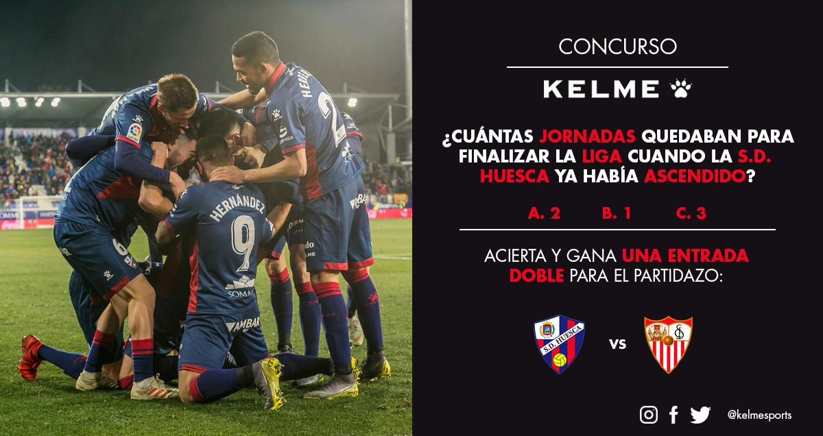 CONCURSO | ¡Partidazo en El Alcoraz! 🏟️ ¿Quieres conseguir dos entradas para ver el #HuescaSevilla en directo? Responde correctamente a esta pregunta y podrás disfrutar de este partido de la <a href="/SDHuesca/">SD Huesca</a>. 🙌🏼 Condiciones: comenta, dale 🔁 y síguenos. #NoReblamos 🔴🔵