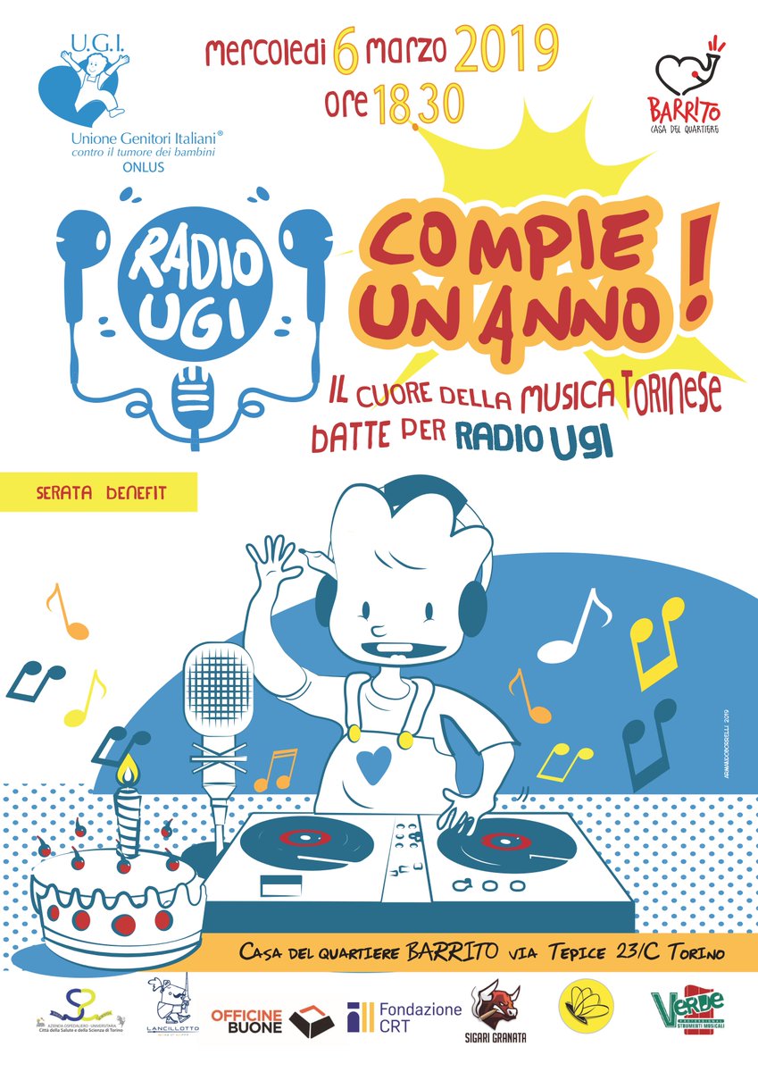 UGIODV's tweet photo. Buon 1Β° Compleanno Radio Ugi!
Vi aspettiamo tutti il 6 marzo dalle ore 18:30 presso la #CasadelQuartiereBarrito
Festeggia con noi e con tanti amici musicisti #RadioUGI
Evento https://t.co/NOwKiqRDUP
#happybdayradiougi #ugionlus #iostoconugi #casaugi #reteugi #ugino https://t.co/3m3GgTH45j