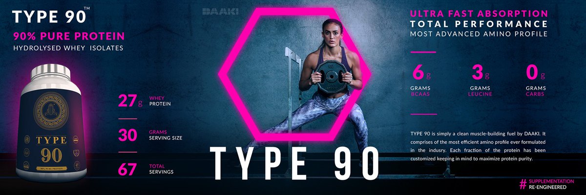 DAAKIofficial's tweet photo. World's most advance Amino acid profile // Ultra fast absorbing Hydrolyzed Whey Isolates.

27gm protein - 30 gm serving // 0 gm carbs.

#fitfam #fitness #gymmotivation #wheyisolate #wheyprotein #fitnessaddict #sportsnutrition #daaki #nutrition 

link - https://t.co/0fte8dCSab https://t.co/npXr5JAvf6
