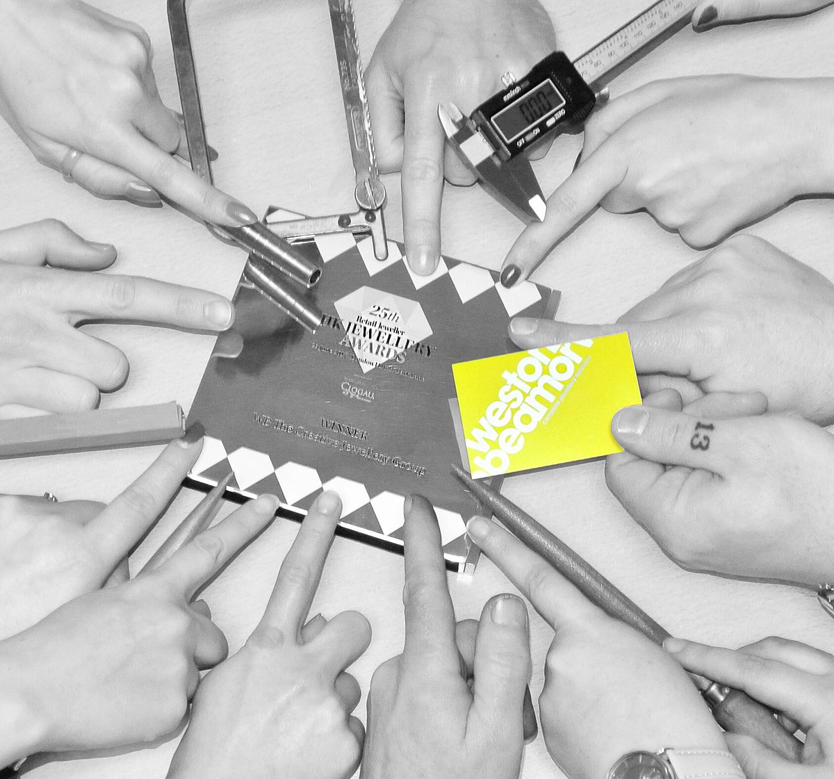 WB offer casting in #Fairtrade 9ct &amp; 18ct White, Red &amp; Yellow gold! Flashback photo to when our group won the prestigious Ethical Jewellery Business of the Year award in 2017 🙌 <a href="/UKJAwards/">UK Jewellery Awards</a> <a href="/retailjeweller/">retailjeweller</a> excited to be shortlisted for 2019! <a href="/dominojewellery/">Domino Jewellery</a> <a href="/Fairtrade_Gold/">Fairtrade Gold</a>