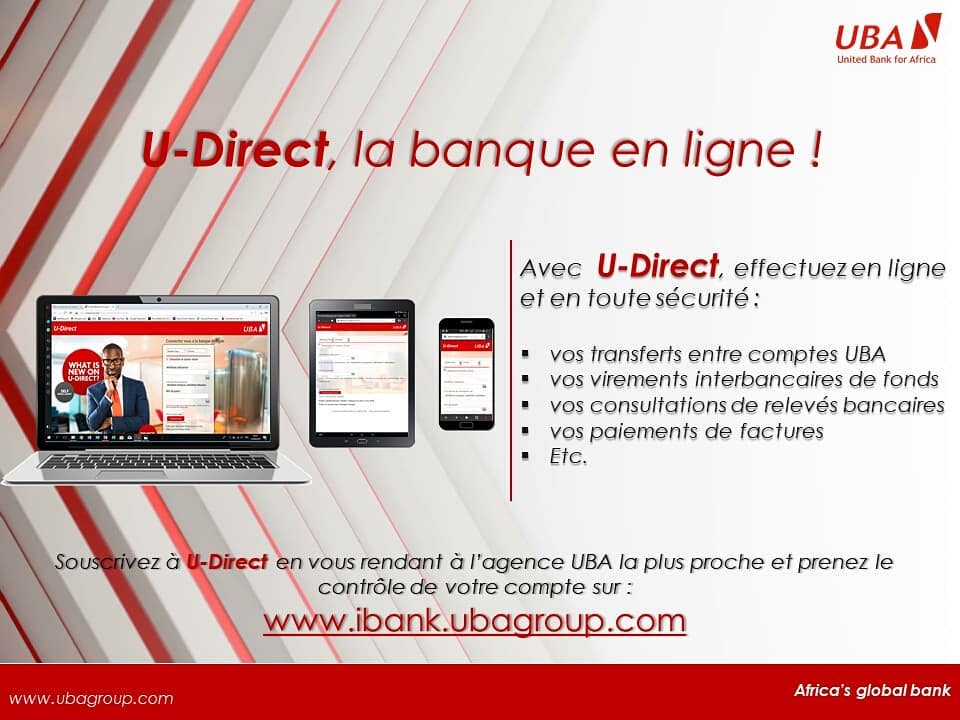 UBACongo's tweet photo. Avec le service U-Direct de UBA, effectuez vos opérations bancaires partout, 24h/24, 7j/7 et en toute sécurité via Internet !
Rejoignez la banque à la pointe de l'innovation !
#UBACONGOBZV #BanqueDigital #DigitalBanking #Numerique https://t.co/2Li9KXQ73N
