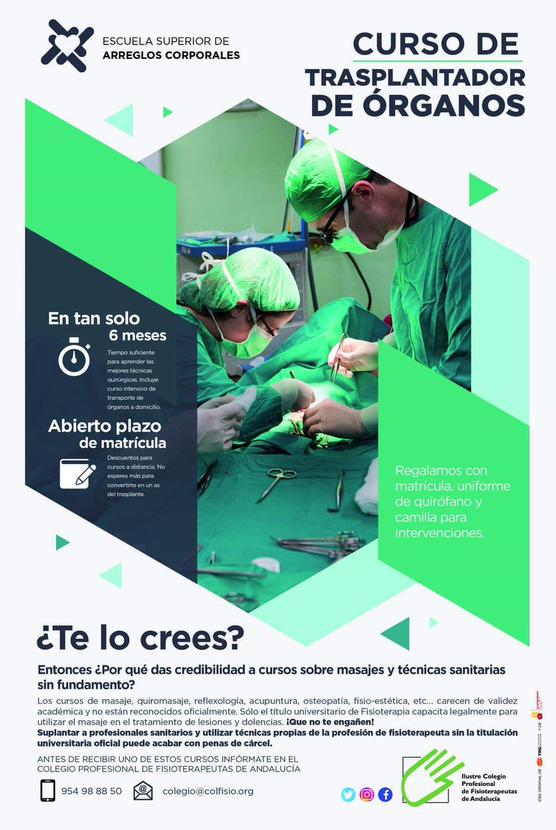 #grande el C.F. Andalucía 🤣 Suena a coña pero es + que cierto: el fisioterapeuta es el único profesional capacitado para utilizar técnicas fisioterápicas. No son cursos: es una carrera universitaria (más estudios y actualizaciones posteriores). Confía en un fisioterapeuta. 👐👀