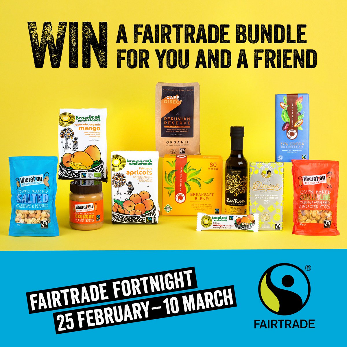 divinechocolate's tweet photo. Win a #FairtradeFortnight bundle for yourself and a friend! To #win share this post and tag someone in the comments who you think deserves this delicious combination of #Fairtrade goodies. Competition ends 10th March. Ts&amp;Cs here (https://t.co/WeFsrLjhvd) #shedeserves #competition https://t.co/eaz4urGpll