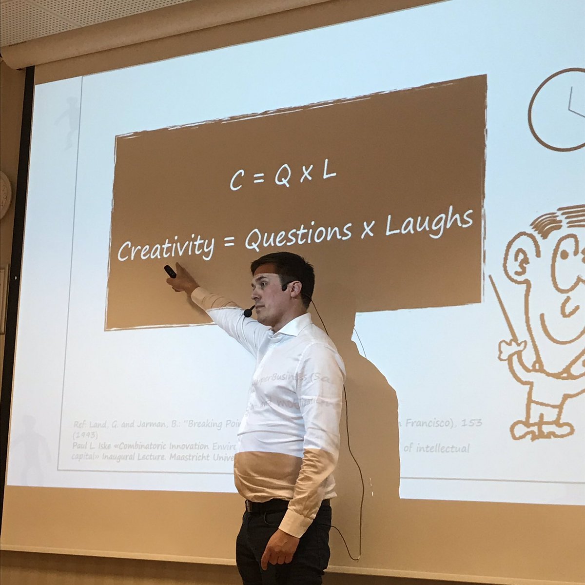 <a href="/fastantropolog/">Ivar Haugstad</a> sharing gold about combinatoric innovation! #laughingoutloud #outofthebox <a href="/IEL_NTNU/">NTNU Department of Electric Energy</a>