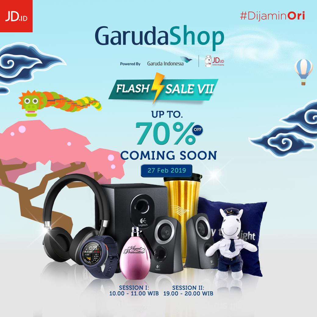 JDid's tweet photo. Sahabat JD jangan sampai kamu ketinggalan, tanggal 27 Februari ini akan ada flash sale lagi dari Garuda. Jangan sampai kehabisan ya, kamu bisa cek promonya 2 hari lagi di https://t.co/hjzyrQmlu5 😉 #jdid #dijaminori #garuda #garudashop #flashsale #comingsoon https://t.co/x03URTLNt7