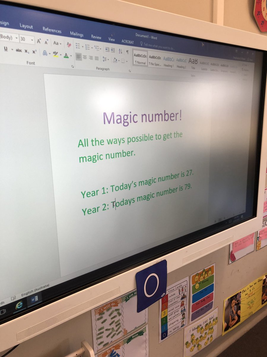 Exploring numbers in our warm up today2️⃣7️⃣! How many different ways can you make 27?  #magicnumber <a href="/fairvaleps/">FairvalePS</a>
