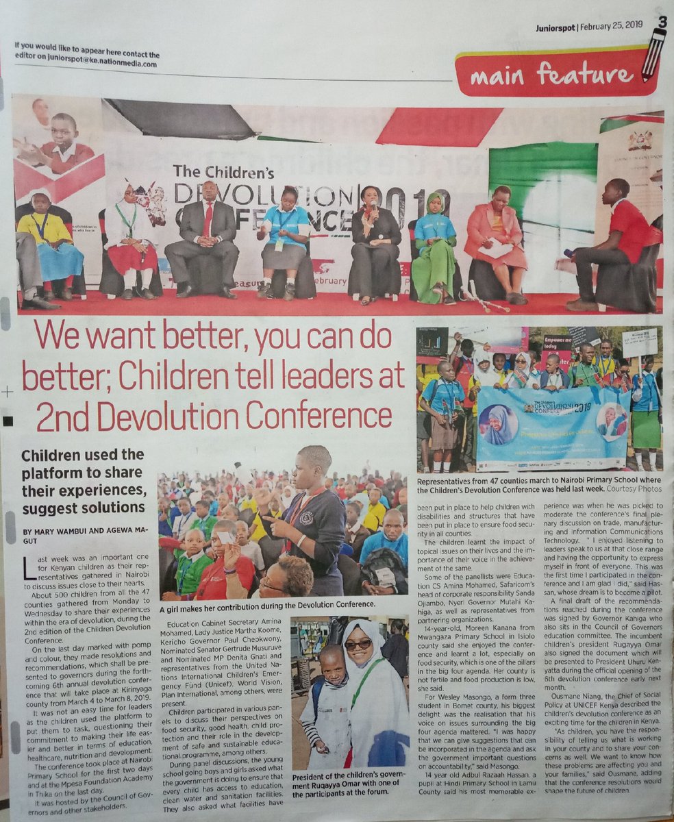 BobAston17's tweet photo. We want better, you can do better: Children tell leaders at the 2nd Children Devolution Conference #ChildrenconferenceKE #Devcon2019 https://t.co/aP2WsiWnwC