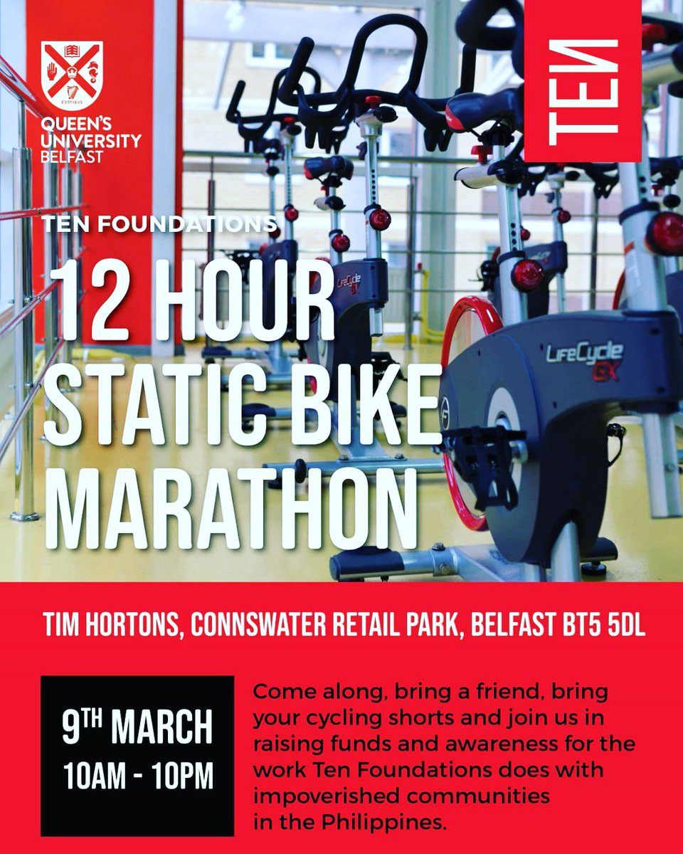 TENFoundations's tweet photo. Save this date everyone! Come join us and tell a friend as we fundraise on 9th March !! We'd love to get as many sponsors for participants as possible. βΊοΈ
#TenFoundations #TeamTenSchoolbags #Charity #NonProfit #UK #NI #Belfast #Philippines #NorthernIreland
#Fundraising #LoveQUB https://t.co/RlySArQbdV