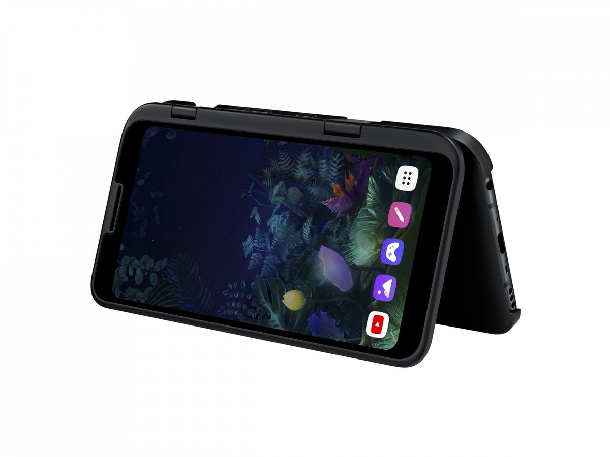 ians_india's tweet photo. #LG Electronics introduced its V and #GSeries flagship #smartphones - "#V50ThinQ 5G", the company's first 5G-enabled smartphone with dual screen, and the "#G8ThinQ", the world's first smartphone with advanced palm vein authentication or #HandID.
Photo: IANS https://t.co/qSTkC765z7