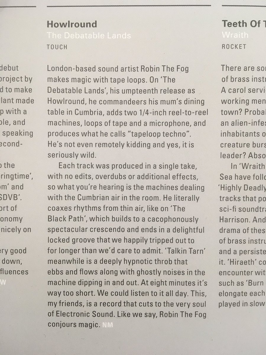 Howlroundmusic's tweet photo. Absolutely chuffed to bits with @ElectronicMagUK’s review of our new album ‘The Debatable Lands’. Special thanks to @Neil_Mason - much appreciated! Order your copy here: https://t.co/nbeH5i0HNv https://t.co/rrBSQKLGwR