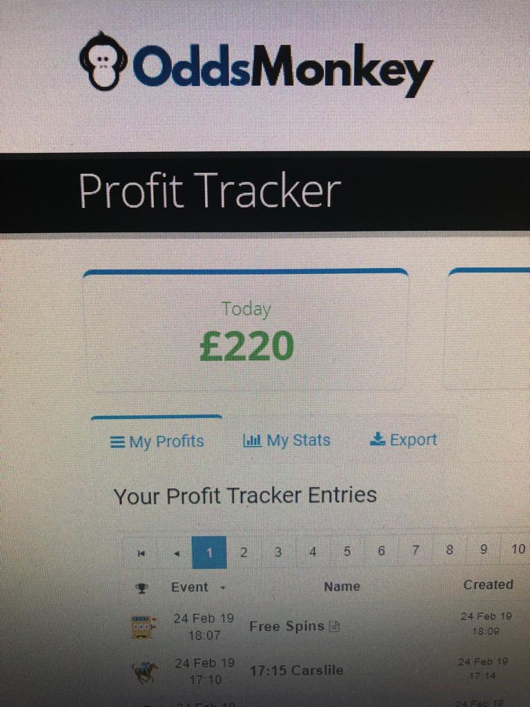 Another great days profit yesterday. Any one can do it follow the link give it a try oddsmonkey.com/affiliates/aff…
#football #Sport #boxing #LFC #Chelsea #mancity #ManUtd #betting #makingmoney #profits #getRich #MondayMotivation #moneyonline #mondaythoughts #MoneyTalks #University #uk