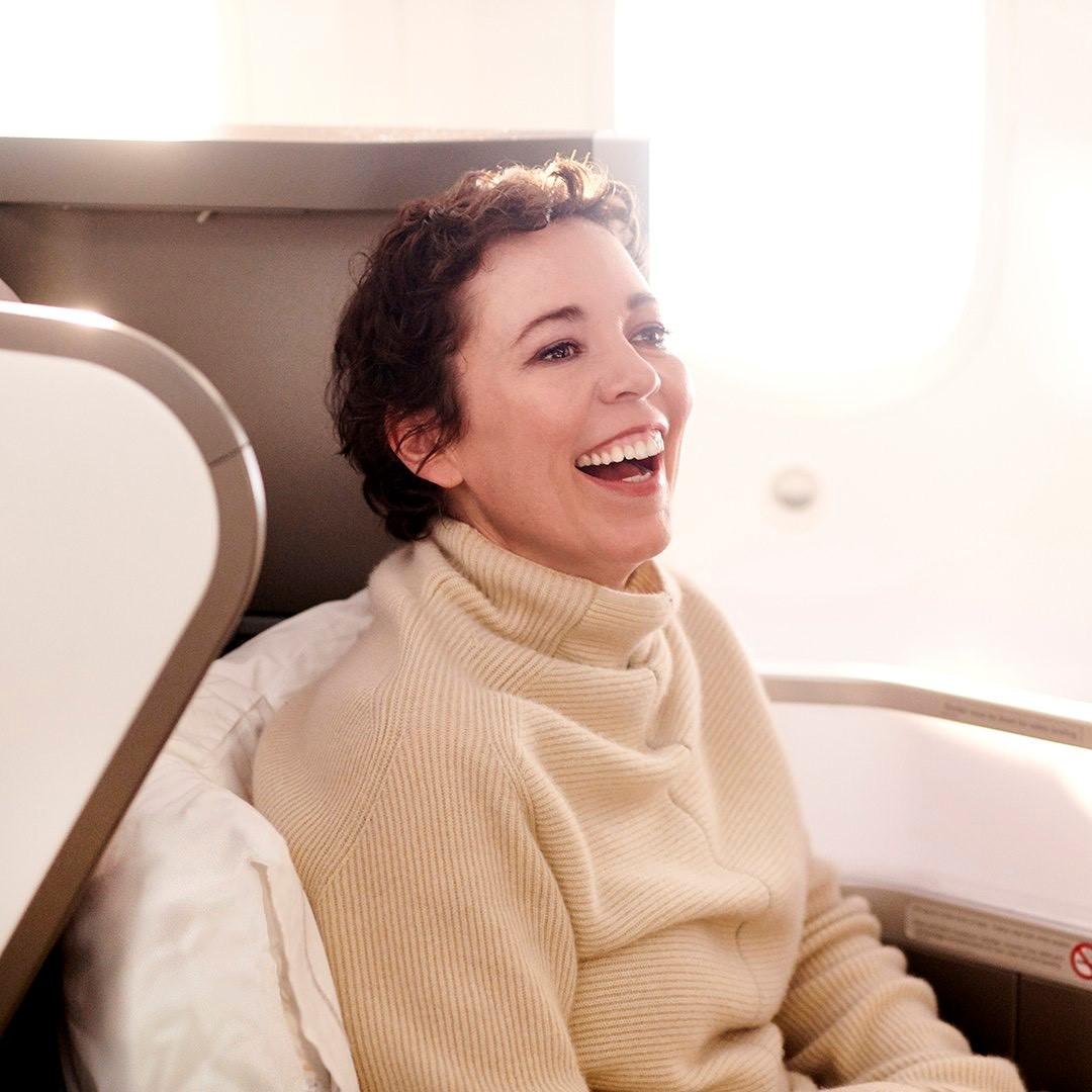 British_Airways's tweet image. Congrats, Olivia. We've saved your awards statue a seat on the next flight home. #TheFavouriteMovie #BA100