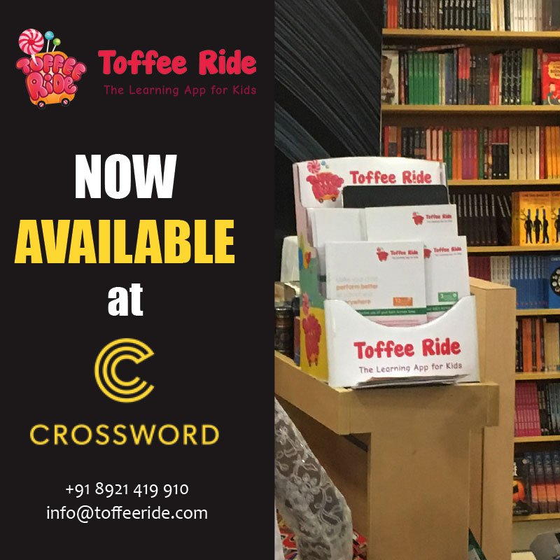 ToffeeRide's tweet photo. Happy to inform you that we are now in partnership with crossword. Now the Toffee Ride subscriptions are available at LULU, Oberon, and Panampilly Nagar crossword outlets.
.
.
#crossword #toffeeride #education #kids #elearning #learningapp https://t.co/lWJRc0vGba