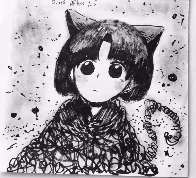 筆ペンで落書き 