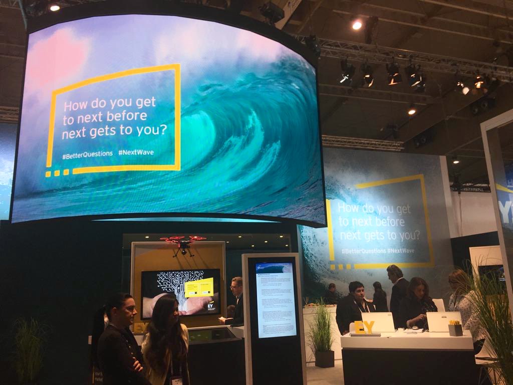 EYnews's tweet photo. We are live from #MWC19 Barcelona. We are hosting a number of TechTalks on the #NextWave of industry futures feat. discussing on #5G and #Blockchain. We are in hall 2, booth 2D 30. Look out for our daily insights discussions at 1700 CET #BetterQuestions https://t.co/gneZDV4YKi