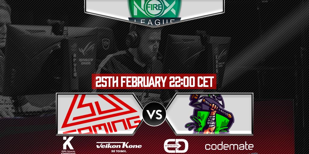 Our road in the <a href="/NoxfireL/">Noxfire League</a> season 2 continues today!

22:00 CET / 23:00 EET
BO1
SJ Gaming 🇫🇮 vs. Heavy KnockOut 🇧🇬
Stream: twitch.tv/noxfire_league

#esportsfi #SJdominates