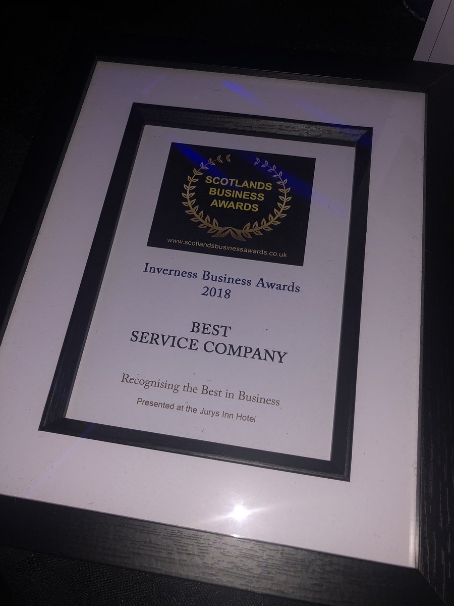 We were delighted to take home the award for the Best Service Company at the Inverness Business Awards last night. Huge thanks to everyone who voted for us! #Teamwork #Hardwork #ElectricalContractor #CustomerService #Inverness #Thankyou @JurysInnsHotels