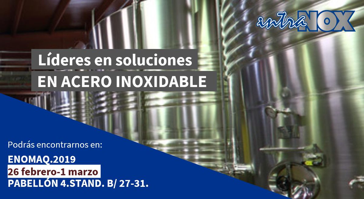 Intranox (@intranox) on Twitter photo ✔Ya tenemos todo preparado!!!
Tan solo falta un día.
✔Visítanos!!
👉Pabellón 4 / Calle B / N.º 27-31
<a href="/intranox/">Intranox</a> <a href="/ORESTEO3/">ORESTEO</a>
#líderesensolucionesenaceroinoxidable #soluciones #aceroinoxidable #enomaq #Zaragoza
<a href="/Enomaq/">Enomaq</a> #feria Zaragoza ✔Ya tenemos todo preparado!!!
Tan solo falta un día.
✔Visítanos!!
👉Pabellón 4 / Calle B / N.º 27-31
<a href="/intranox/">Intranox</a> <a href="/ORESTEO3/">ORESTEO</a>
#líderesensolucionesenaceroinoxidable #soluciones #aceroinoxidable #enomaq #Zaragoza
<a href="/Enomaq/">Enomaq</a> #feria Zaragoza