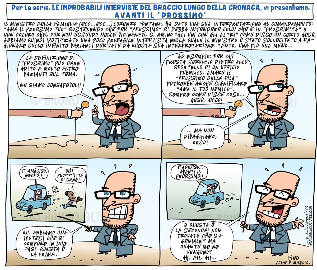 Nicosantaclauso's tweet photo. Il Braccio Lungo della Cronaca. 
#amailprossimotuo #fontana #satira #comics #fumetti #ilprossimo https://t.co/0FMVzcFrqt