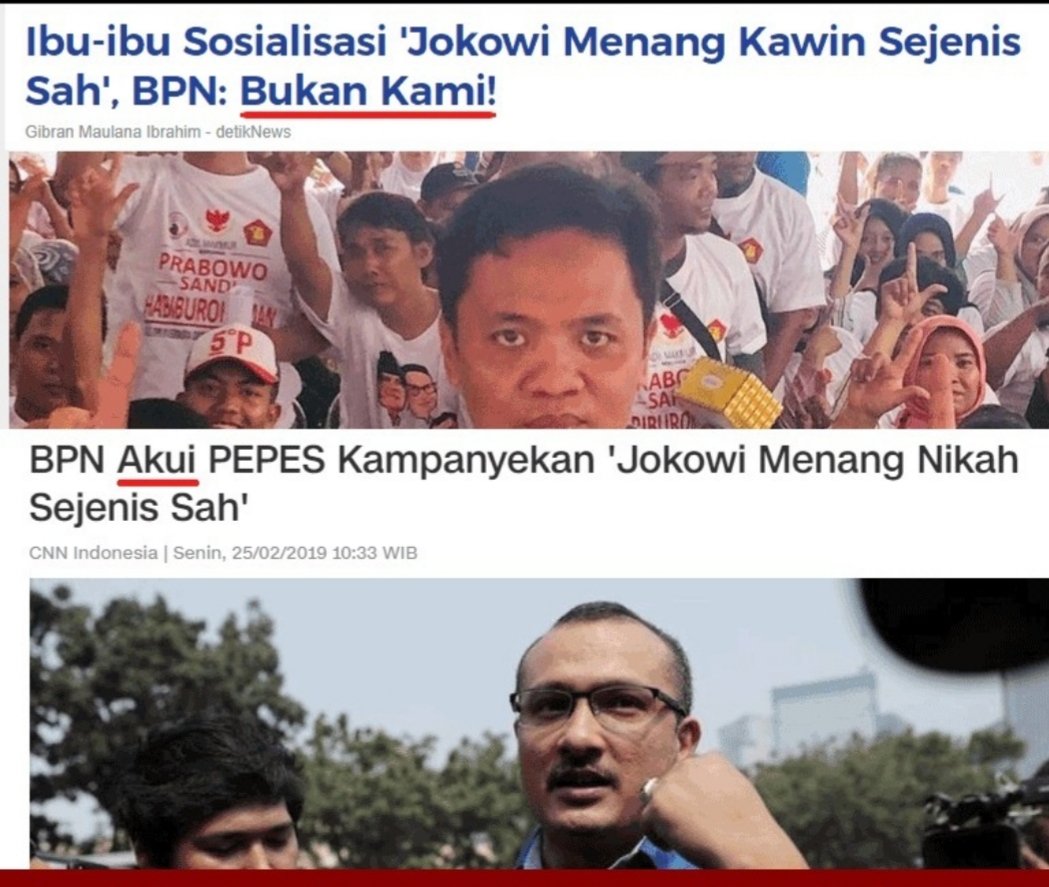 AT_AbdillahToha's tweet photo. Para pembohong dan ahki hoax tidak diakui sebagai bagian dari tim 02. Saracen bukan kami, Sarumpaet bukan kami, Obor bukan kami, sekarang Pepes bukan kami.
Lama kelamaan bisa "Prabowo bukan kami". https://t.co/1EVuHzTMbE