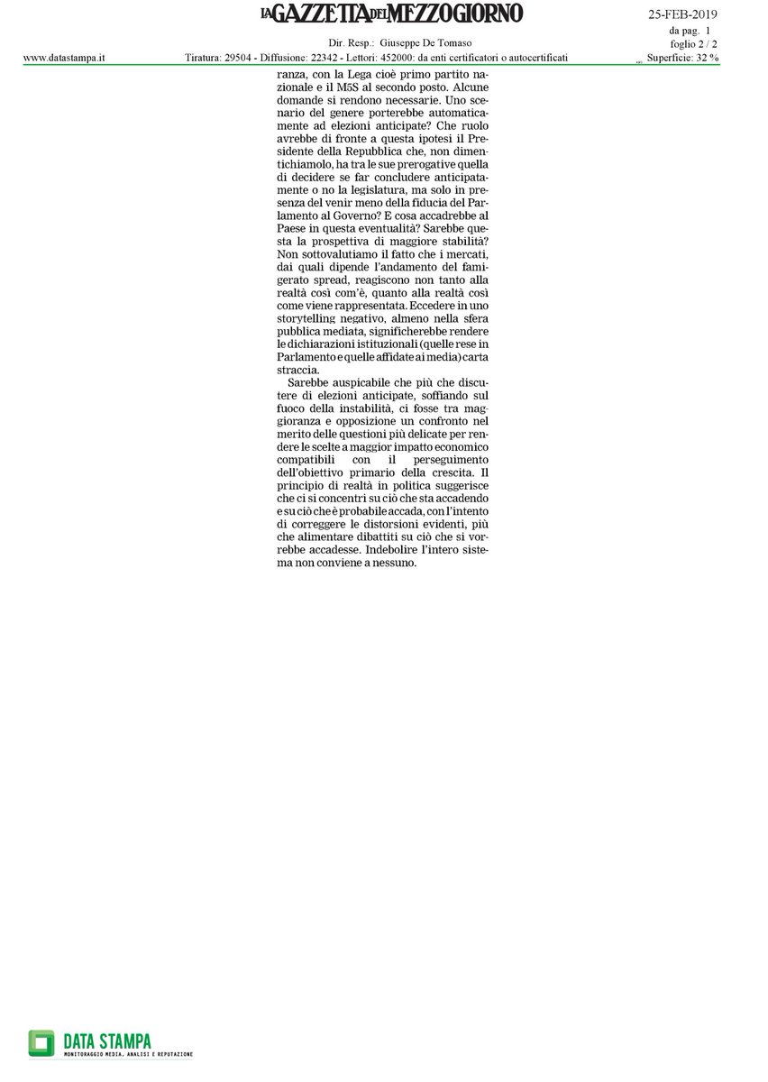 ComunicazioneGi's tweet photo. "Il principio di realtà in #politica suggerisce che ci si concentri su ciò che sta accadendo e su ciò che è probabile accada [...] più che alimentare dibattiti su ciò che si vorrebbe accadesse."

L'#editoriale del @frangiorgino su @LaGazzettaWeb. https://t.co/eL7T4GyCwc