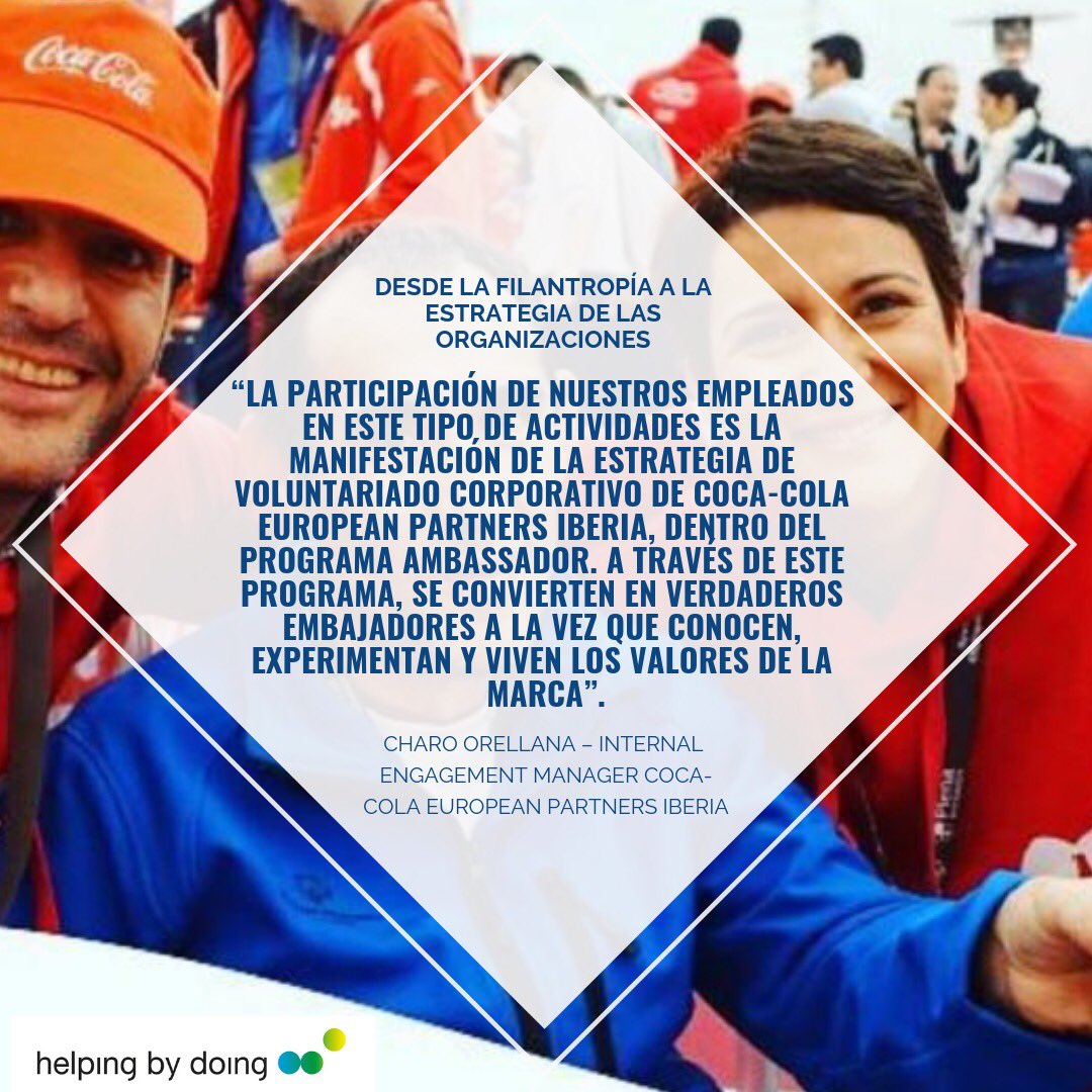 helpingbydoing's tweet photo. VERDADEROS EMBAJADORES
Hacer sentir la marca es una de las grandes fortalezas de todo Evento Responsable.
Frases sobre Eventos Responsables, hoy Charo Orellana de @CocaColaEP_es
#igualdaddeplanos #rscompartida #eventosresponsables https://t.co/4v1an8hUvZ