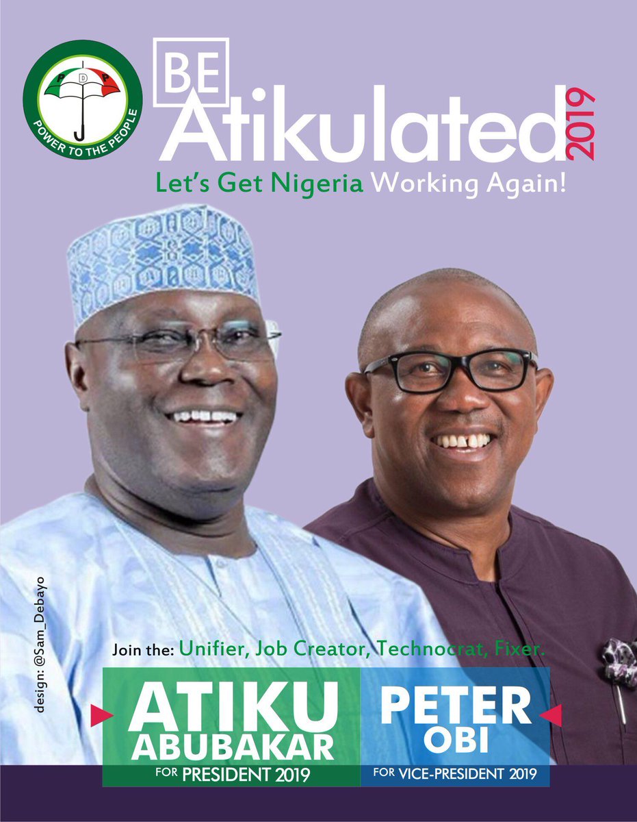 PObiHQ's tweet photo. Nigerians are wiser now, intimidation cannot work
#AtikuOurPresident
#NigeriaDecides2019
#AtikuIsStillWinning https://t.co/t3v1CpzZML