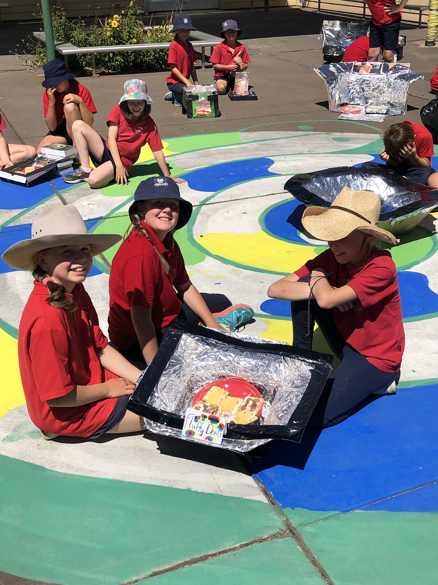 bradnhaz's tweet photo. Part 3 - Years 3-6 testing their Solar Ovens. Designed, constructed and tested by themselves. #smallschools #STEM #delegatepublicschool @NSWEducation @mscott @dizdarm https://t.co/X0OklckXxW