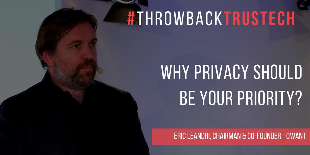 TRUSTECH_Event's tweet photo. #ThrowbackTRUSTECH Why Privacy Should Be Your Priority?
More and more consumers are asking for privacy across the world. This TRUSTECH Keynote with Eric Leandri is about @Qwant_FR, a search engine putting privacy as a priority. https://t.co/Z9X4L090IS https://t.co/iLsdJA2ZOg